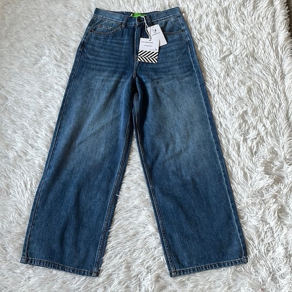 New Sandrine Rose by Free people Virgin label wide leg jeans size 24 - Picture 1 of 14